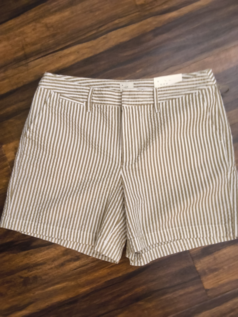 a new day White and Tan Striped Women’s Bermuda Shorts